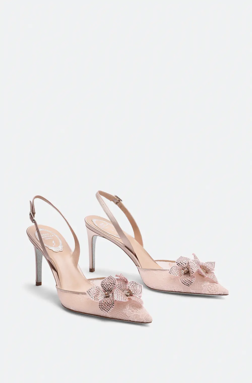 Rene Caovilla Floriane Powder Pink Slingback 80