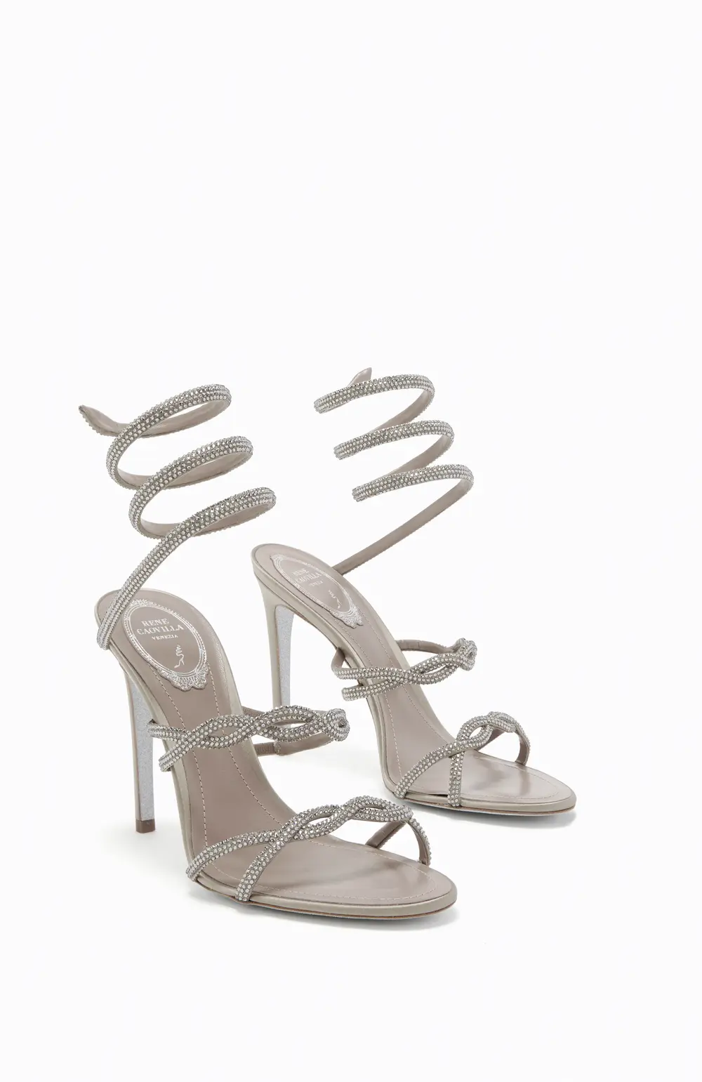 Rene Caovilla BRAID CLEO DOVE GREY SANDAL 105