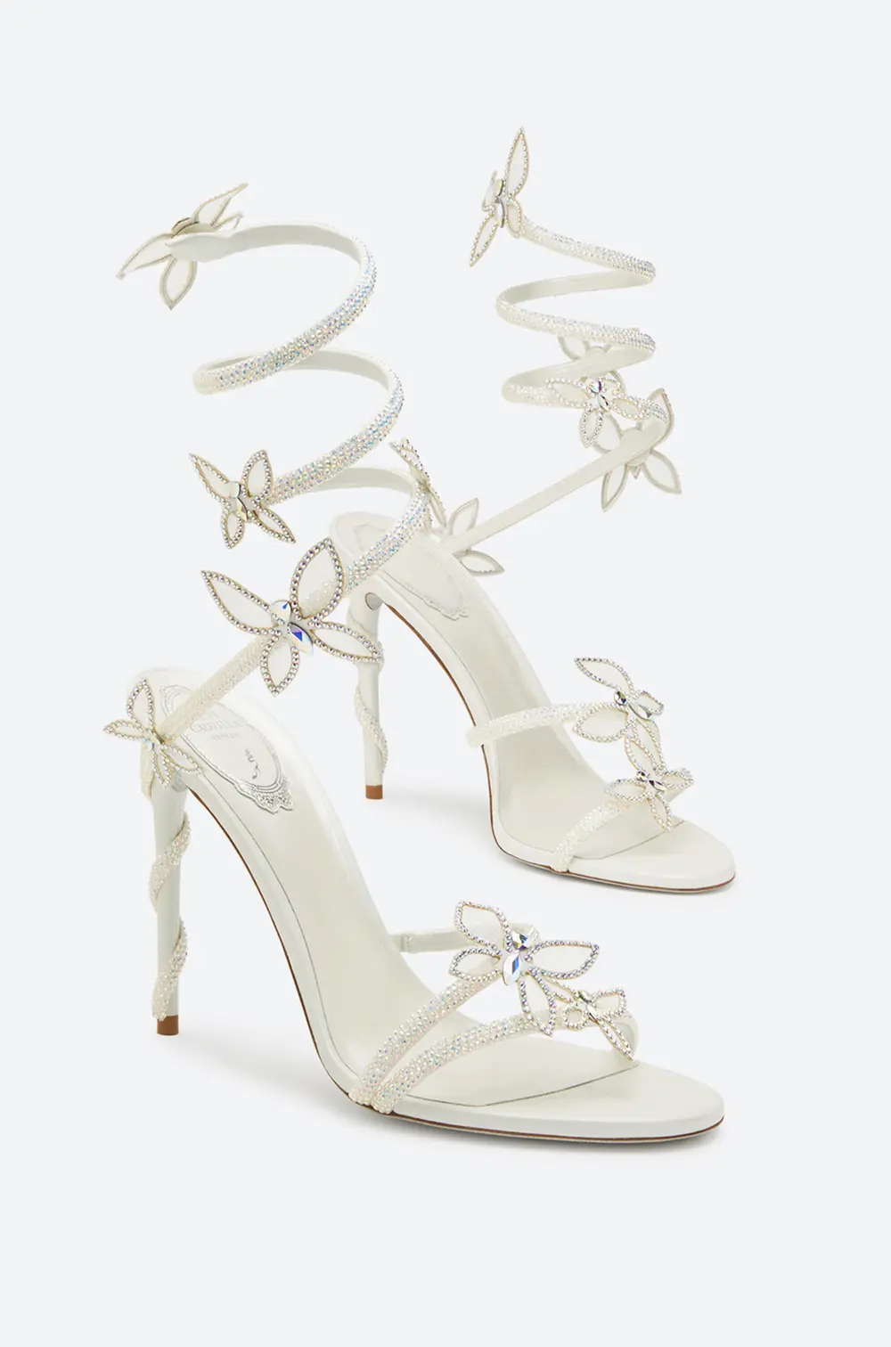 Rene Caovilla Margot white sandal with butterflies 105