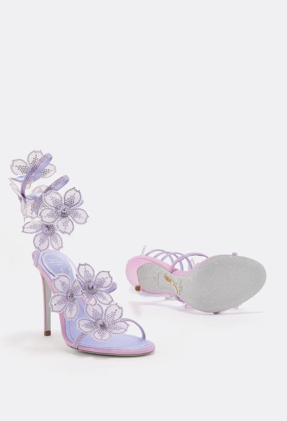 Rene Caovilla PEACH FLOWER WISTERIA SANDAL 105