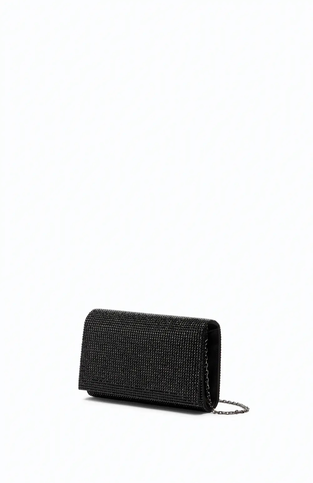 Rene Caovilla Aida Black Clutch With All-Over Crystals