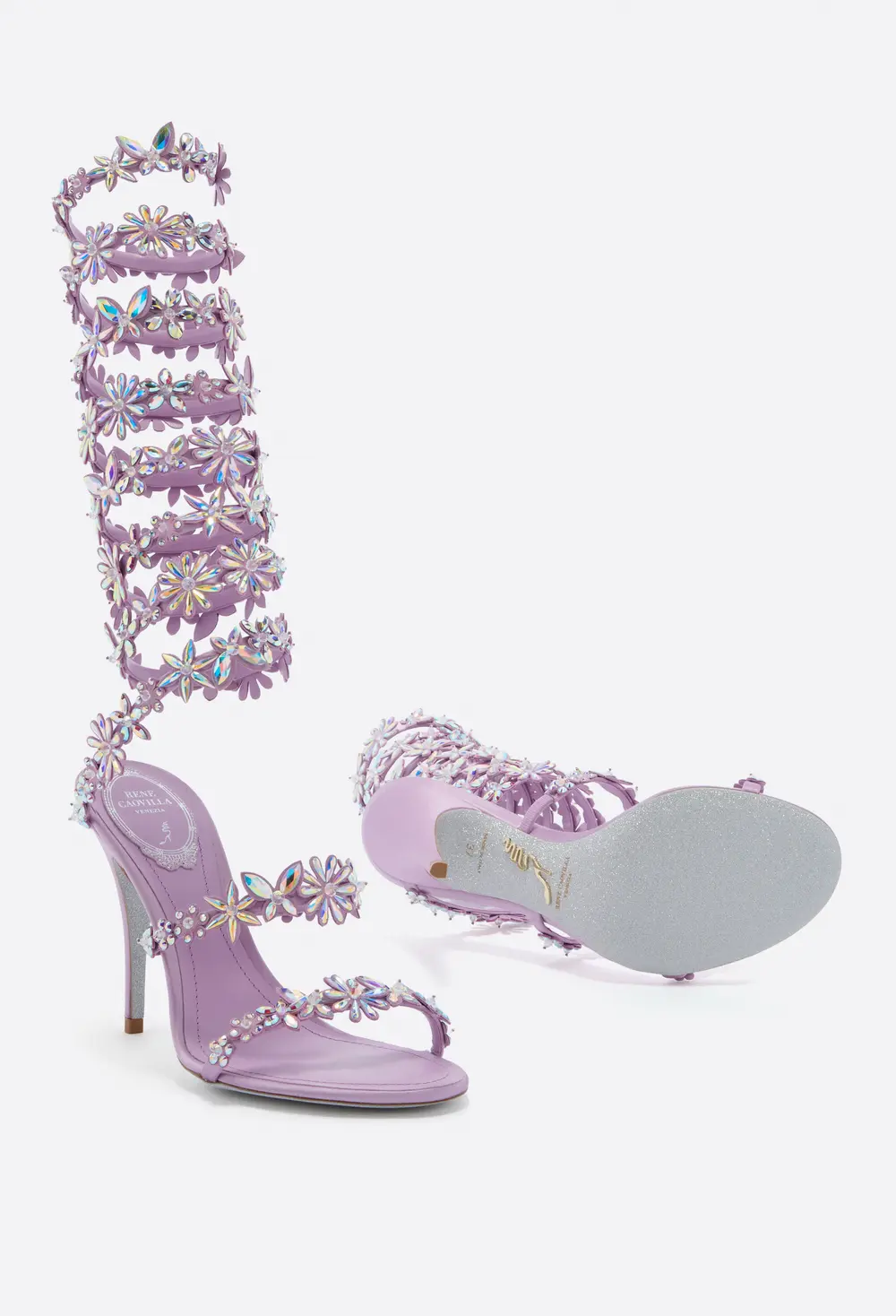Rene Caovilla SUPER EVA LILAC SANDAL 100