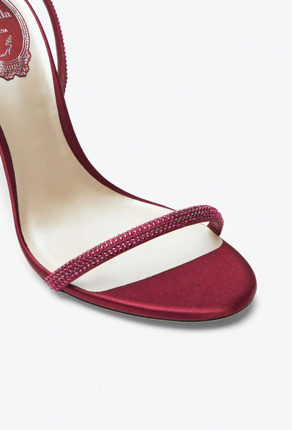 Rene Caovilla Ellabrita Crystal Burgundy Sandal 105