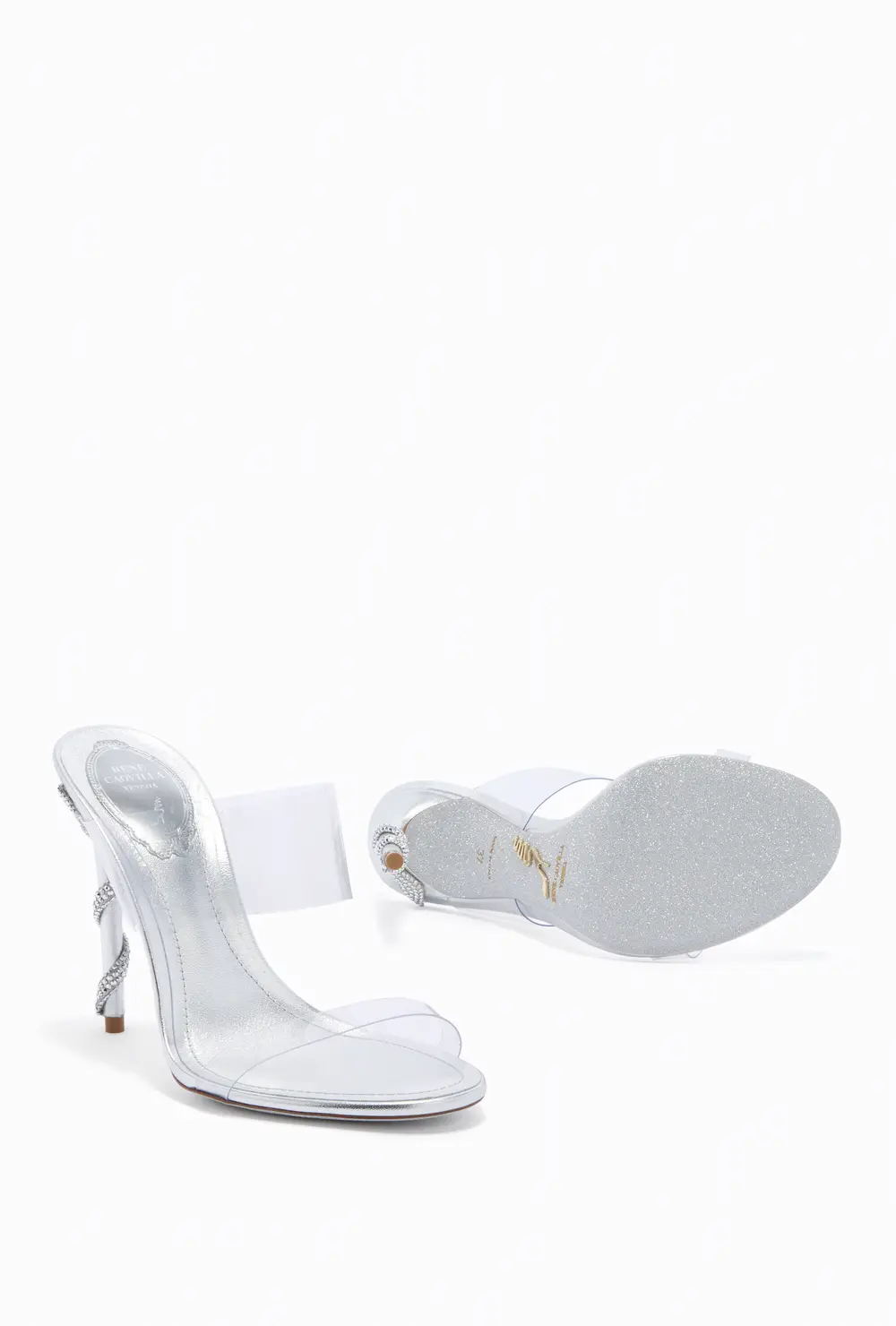 Rene Caovilla CELEBRITY SILVER MULE 105