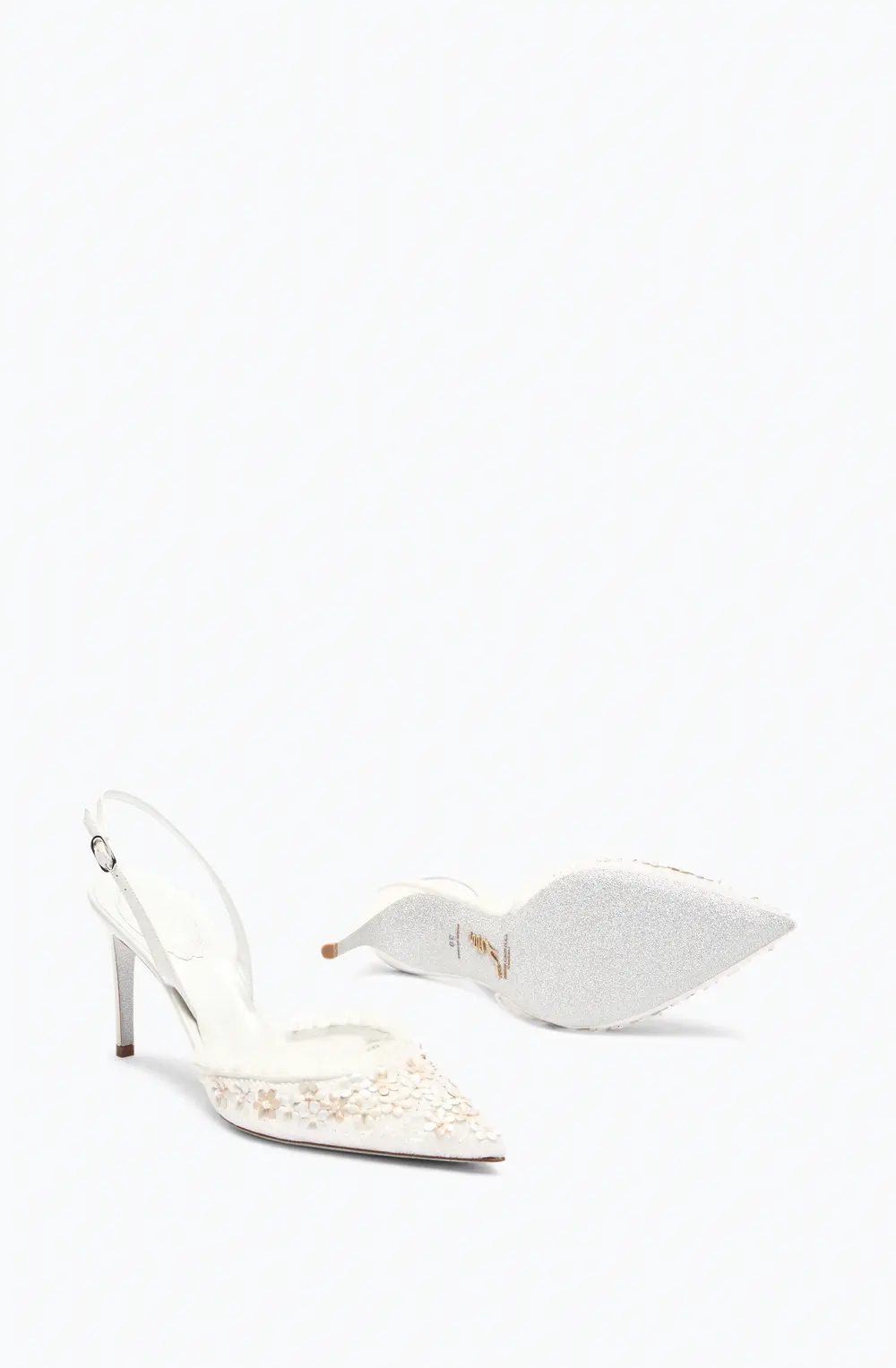 Rene Caovilla BLOOM WHITE SLINGBACK 80