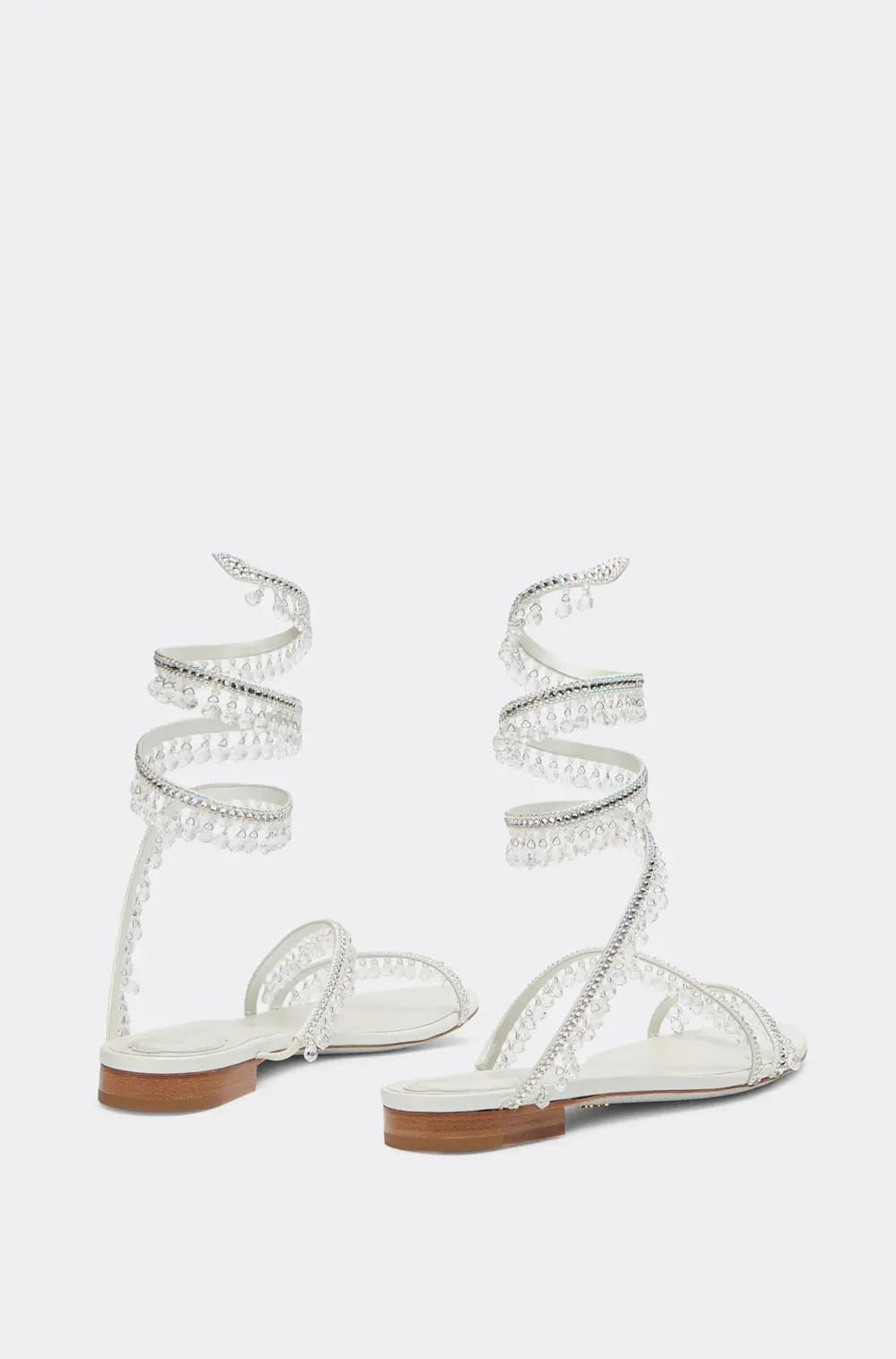 Rene Caovilla Chandelier Crystal Ivory Sandal 10