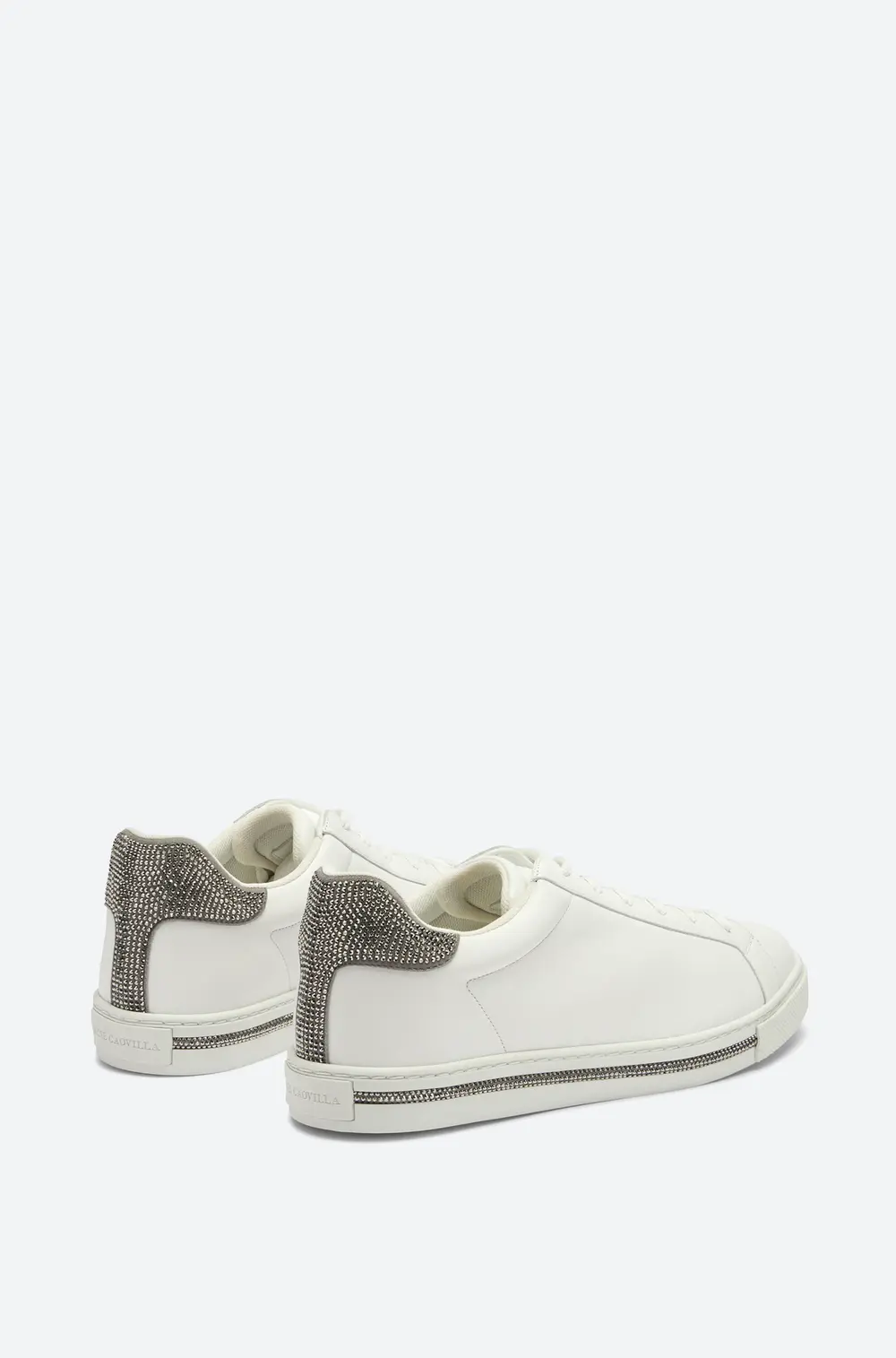 Rene Caovilla Xtra Crystal White Silver Sneakers 15