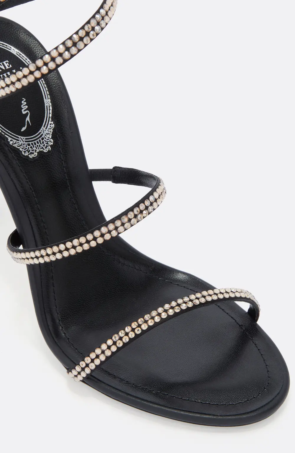 Rene Caovilla CLEO BLACK AND GOLD SANDAL 105