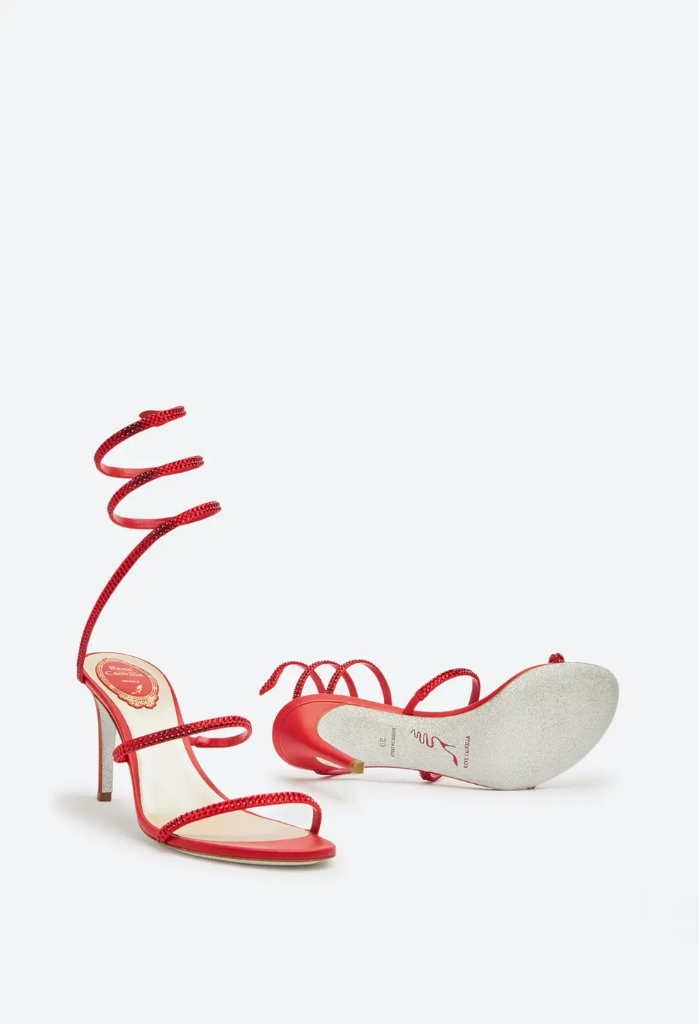 Rene Caovilla Cleo Red Sandal 80