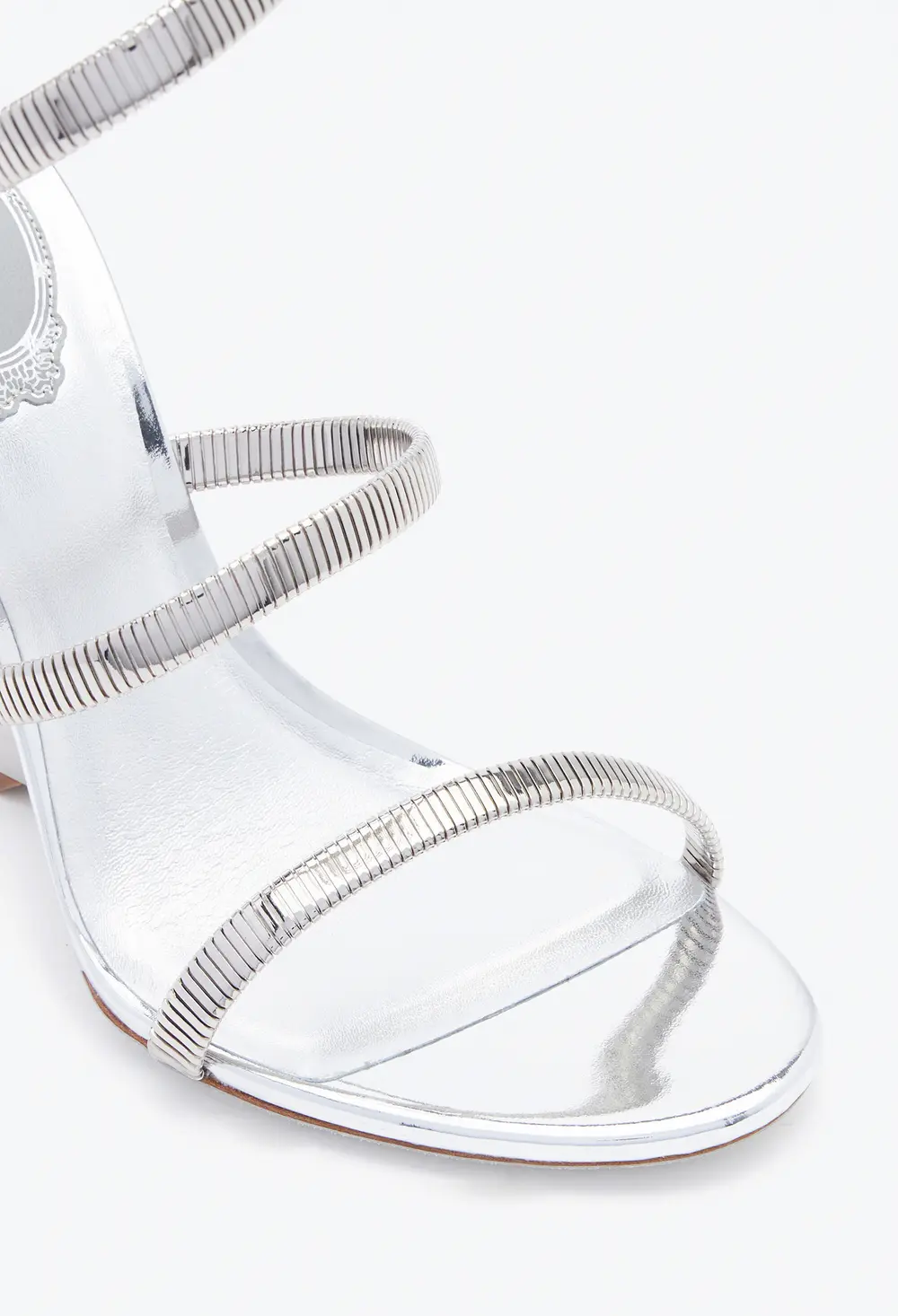Rene Caovilla Symphony Mirrored Silver Sandal 105