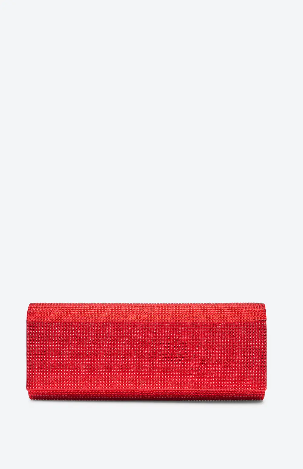 Rene Caovilla Zafira Red Clutch With All-Over Crystals