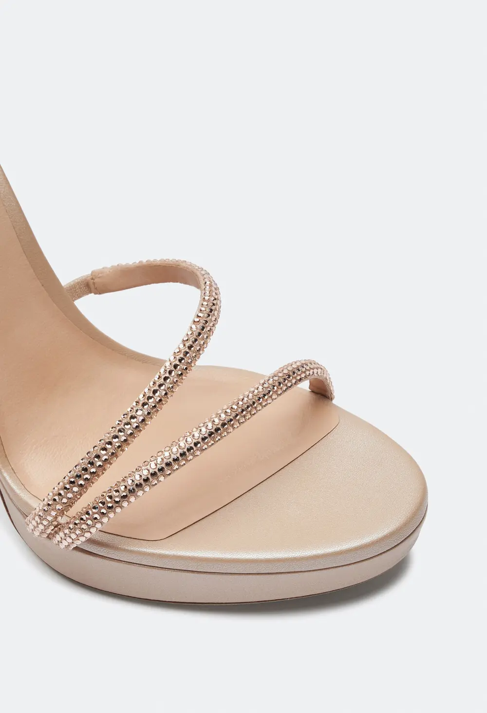 Rene Caovilla Margot Crystal Eggshell Platform Sandal 120