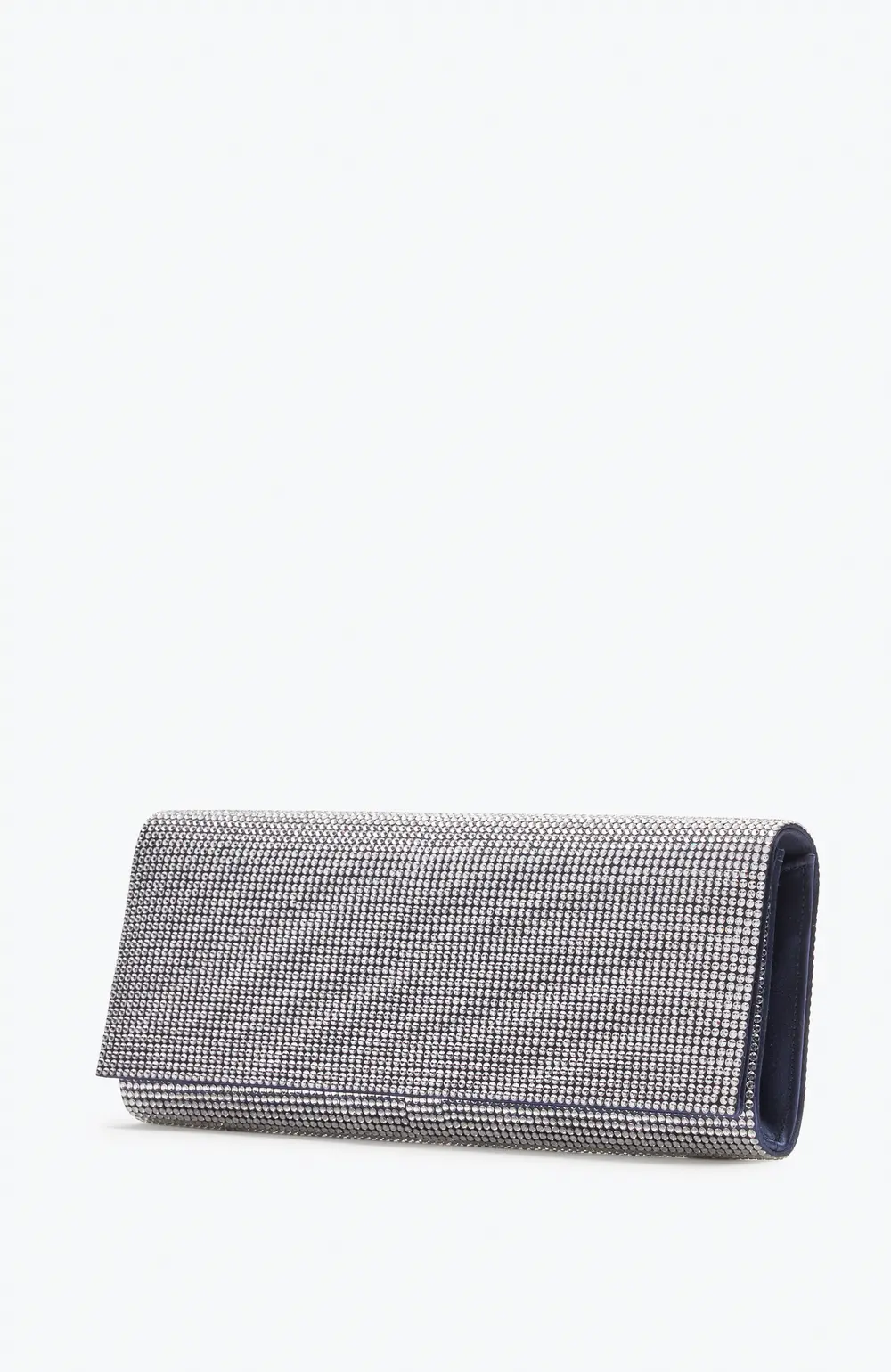Rene Caovilla Zafira Blue Clutch With All-Over Crystals