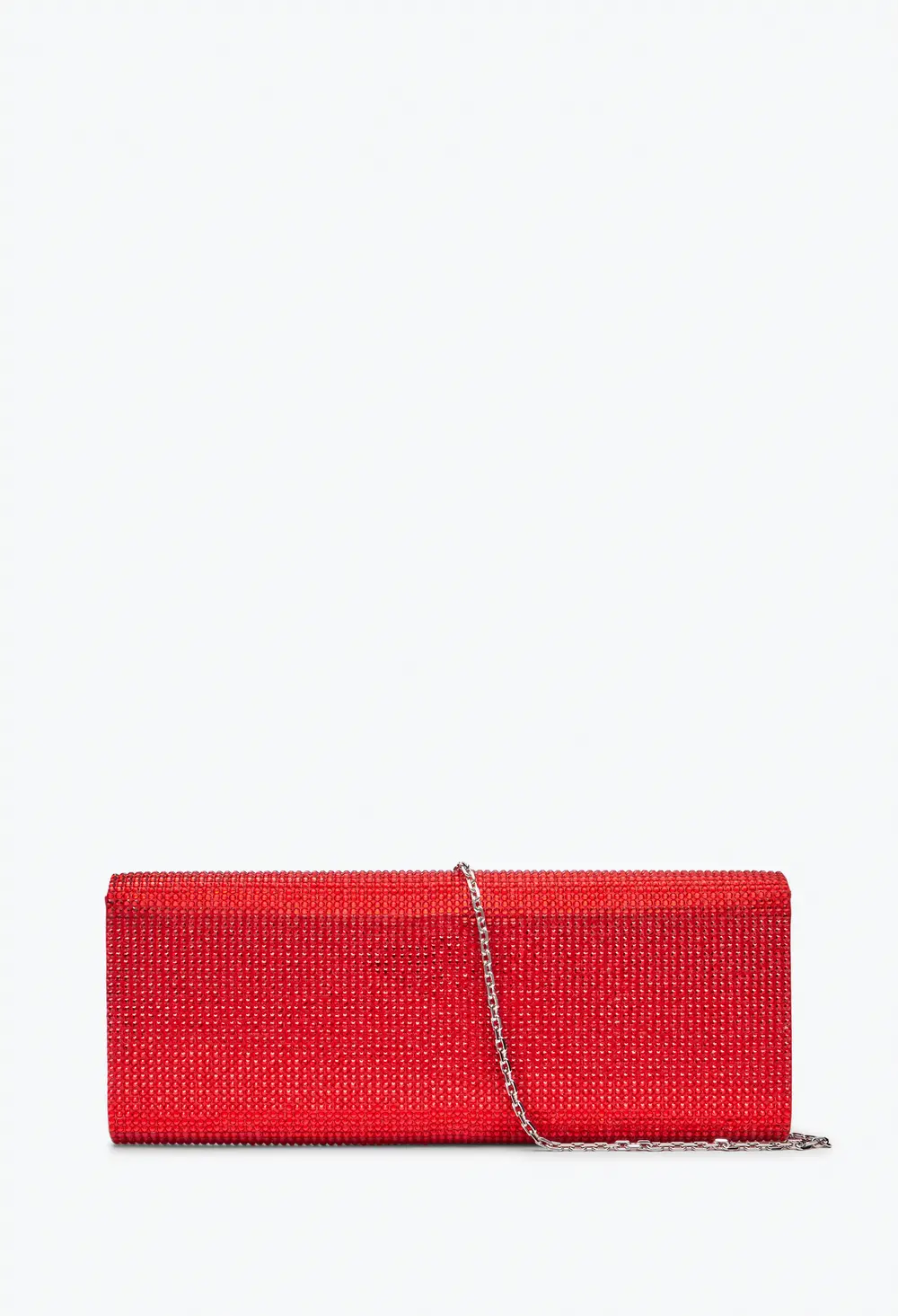 Rene Caovilla Zafira Red Clutch With All-Over Crystals