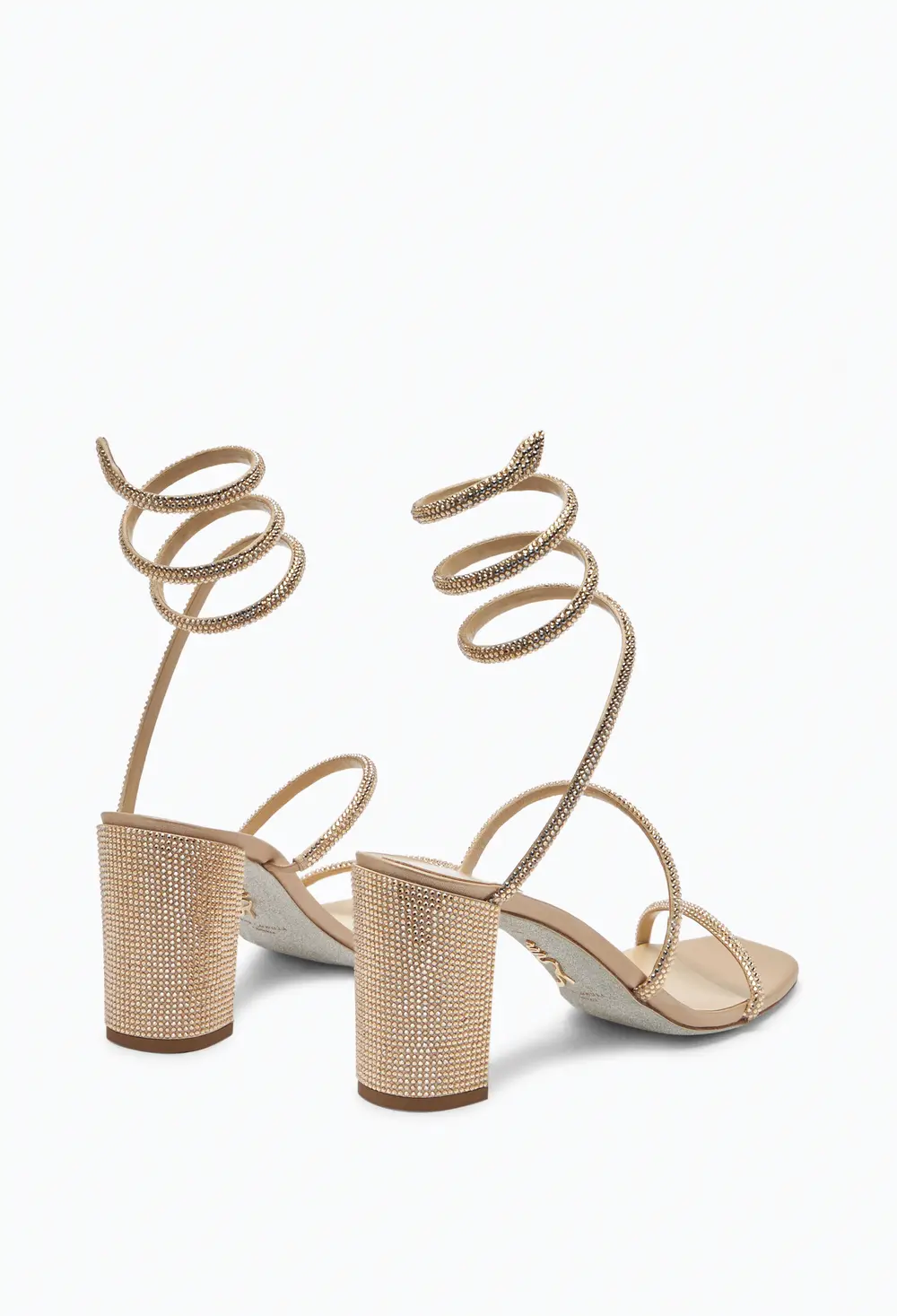 Rene Caovilla Cleo  Crystal Beige Sandal 80