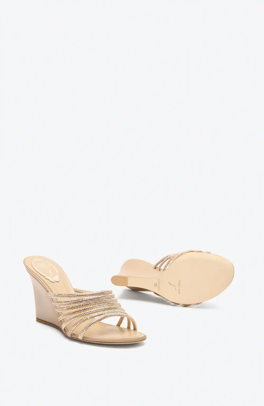 Rene Caovilla FULL TRIM POWDER PINK MULE 80