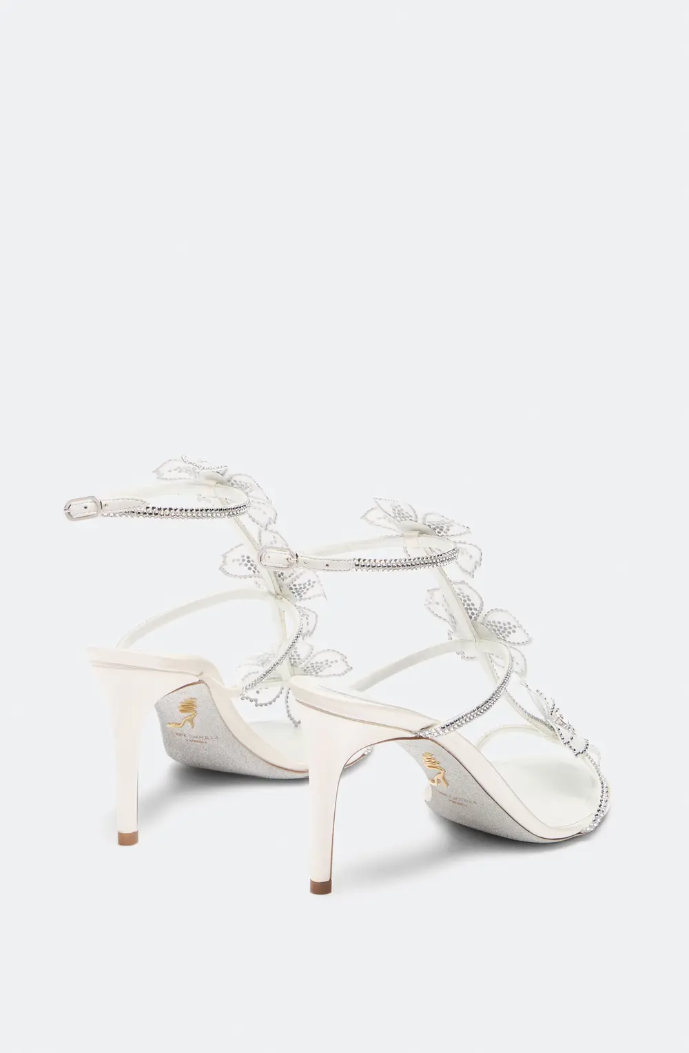 Rene Caovilla PEACH FLOWER IVORY SANDAL 80