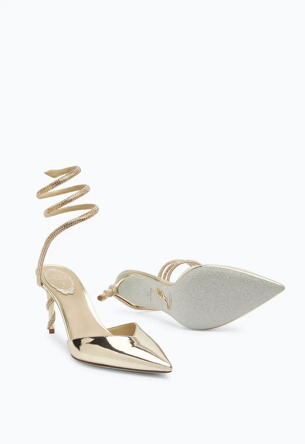 Rene Caovilla Margot Gold Pump 80