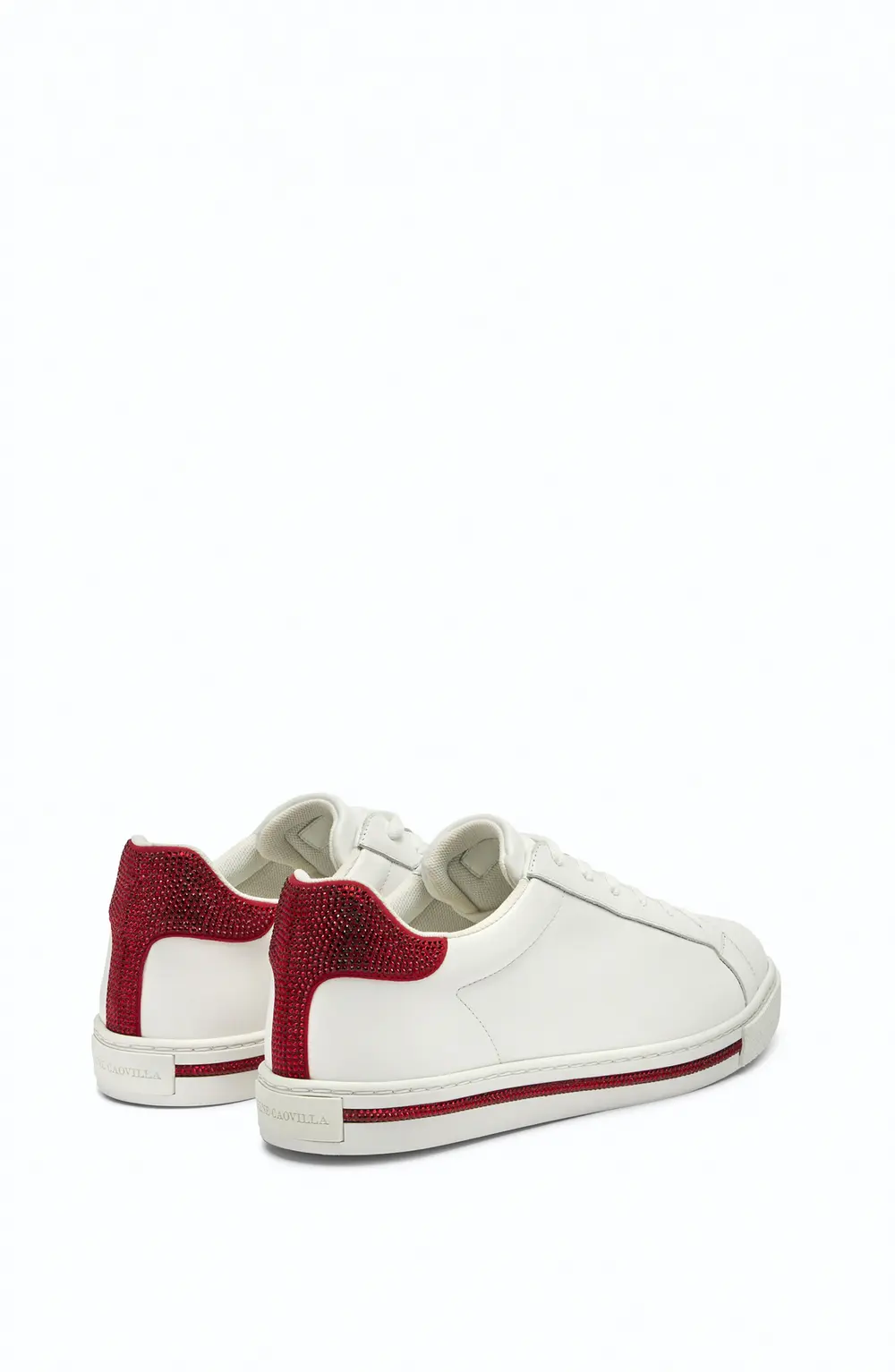 Rene Caovilla Xtra Crystal White-Red Sneaker 15