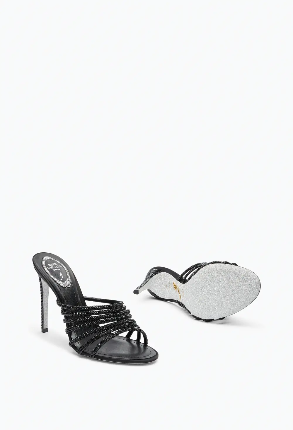 Rene Caovilla FULL TRIM BLACK MULE 105