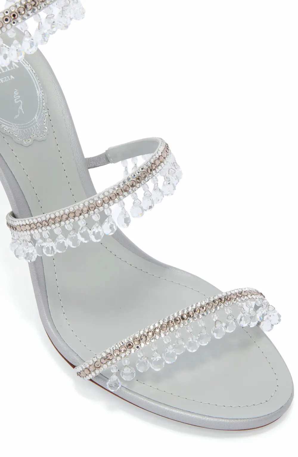 Rene Caovilla CHANDELIER SILVER SANDAL 80