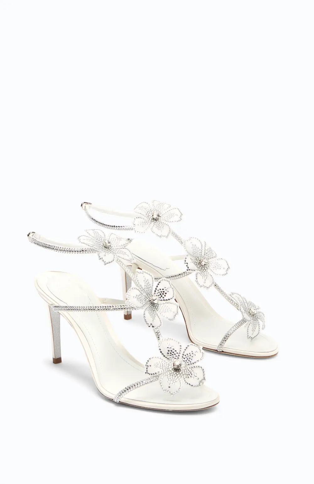 Rene Caovilla PEACH FLOWER IVORY SANDAL 80