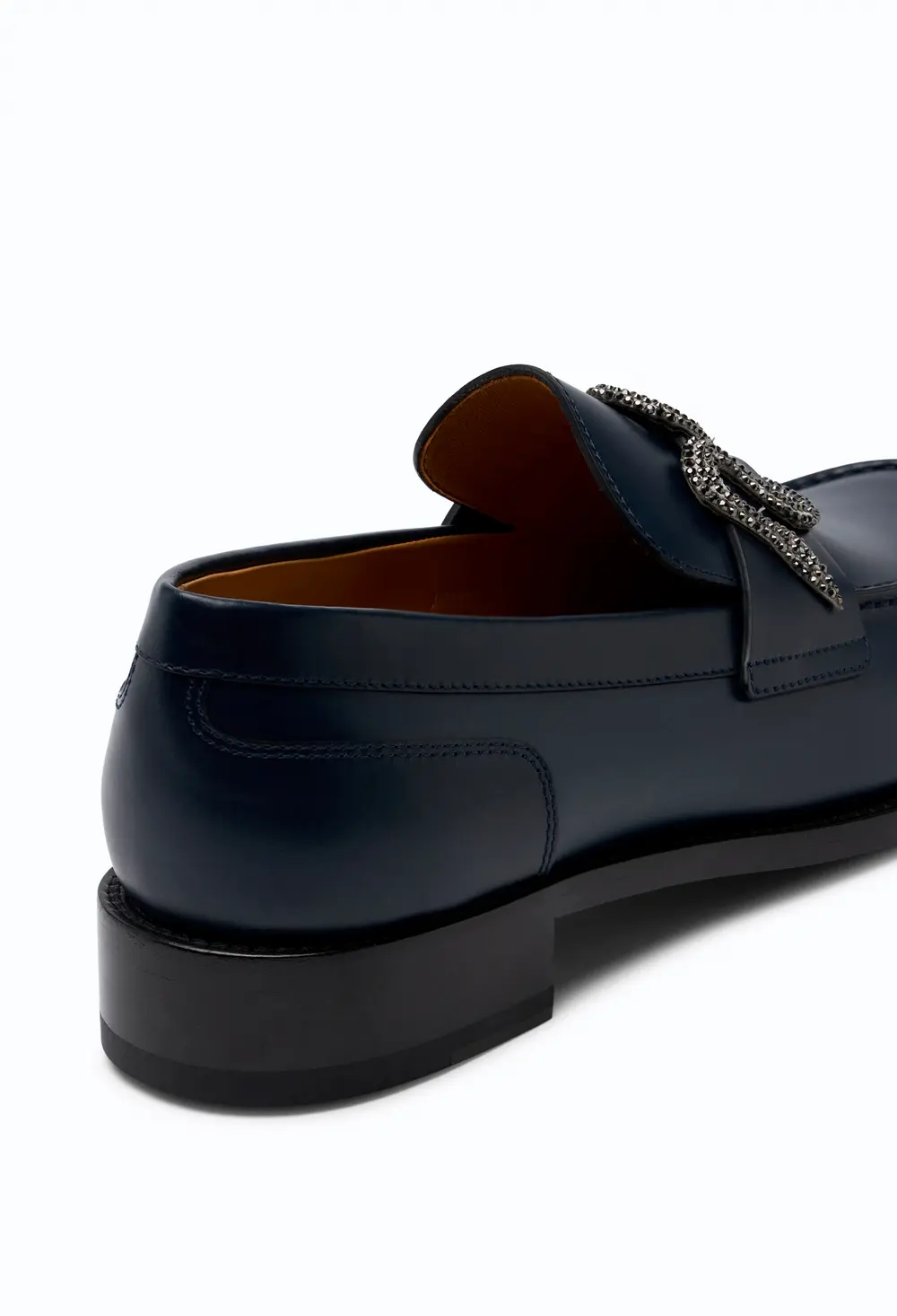 Rene Caovilla Morgana Blue Loafer With Black Matte Crystal 20