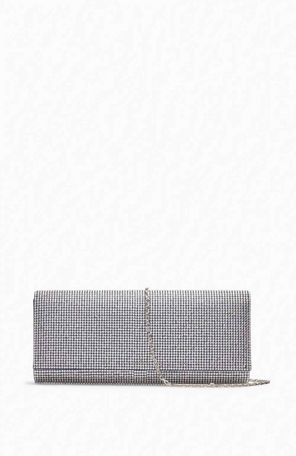 Rene Caovilla Zafira Blue Clutch With All-Over Crystals