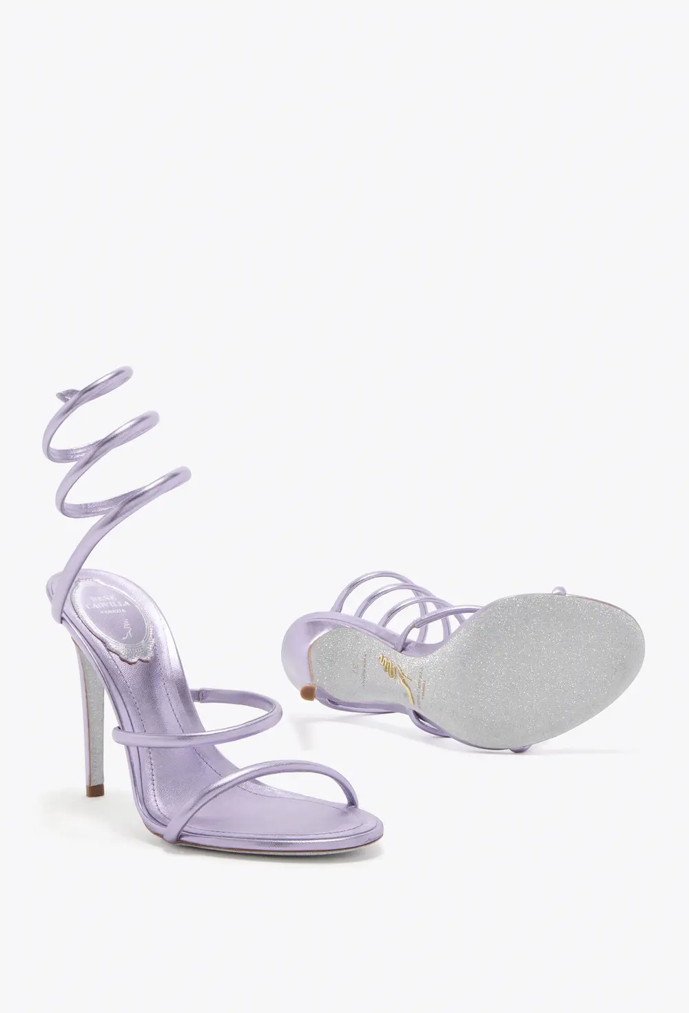 Rene Caovilla CLEO METALLIC LILAC SANDAL 105