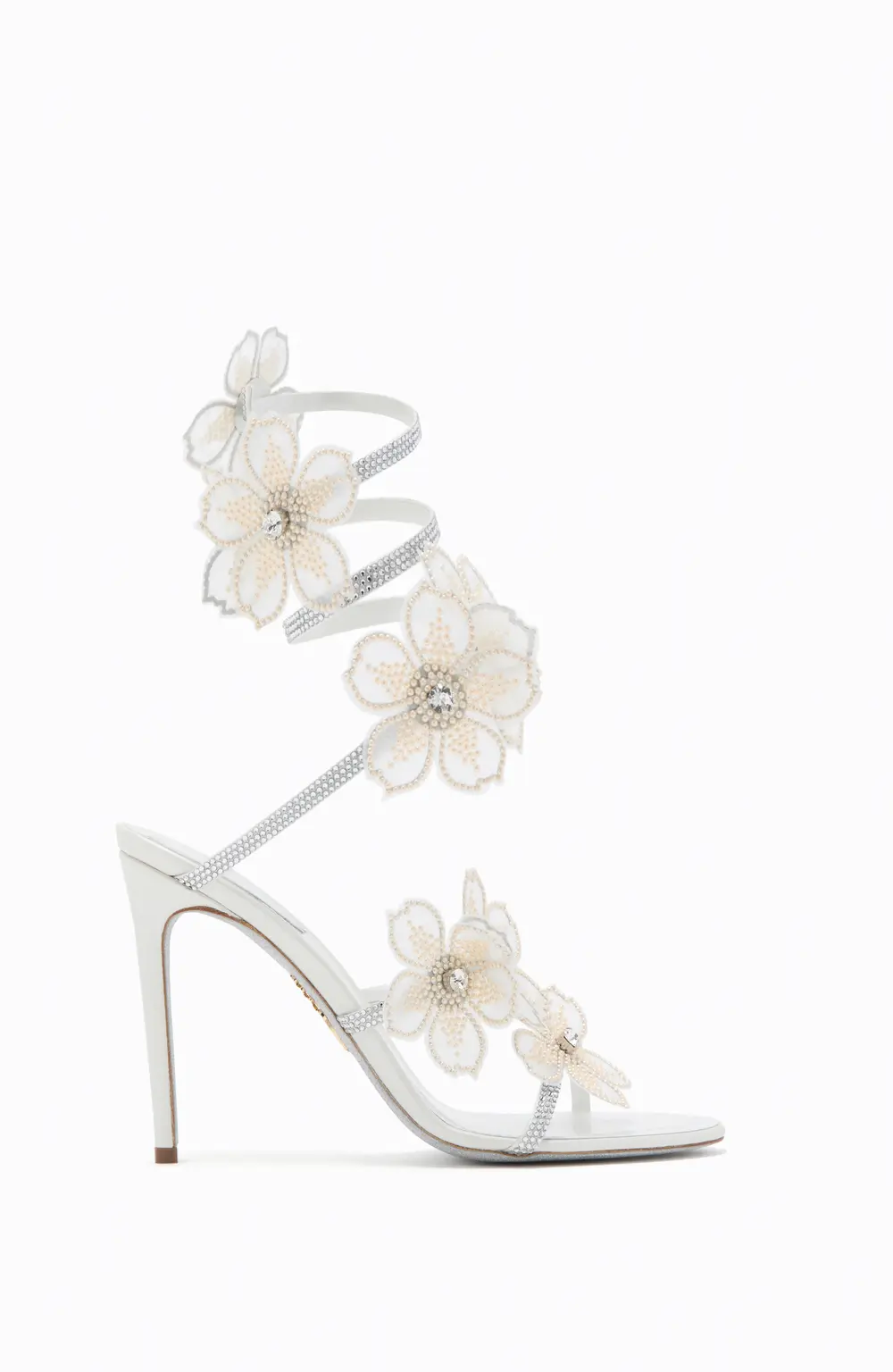 Rene Caovilla PEACH FLOWER IVORY SANDAL 105
