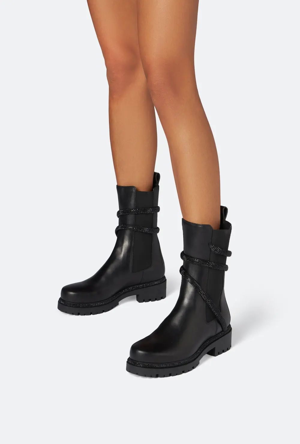 Rene Caovilla Cleo Crystal Black Bootie 25
