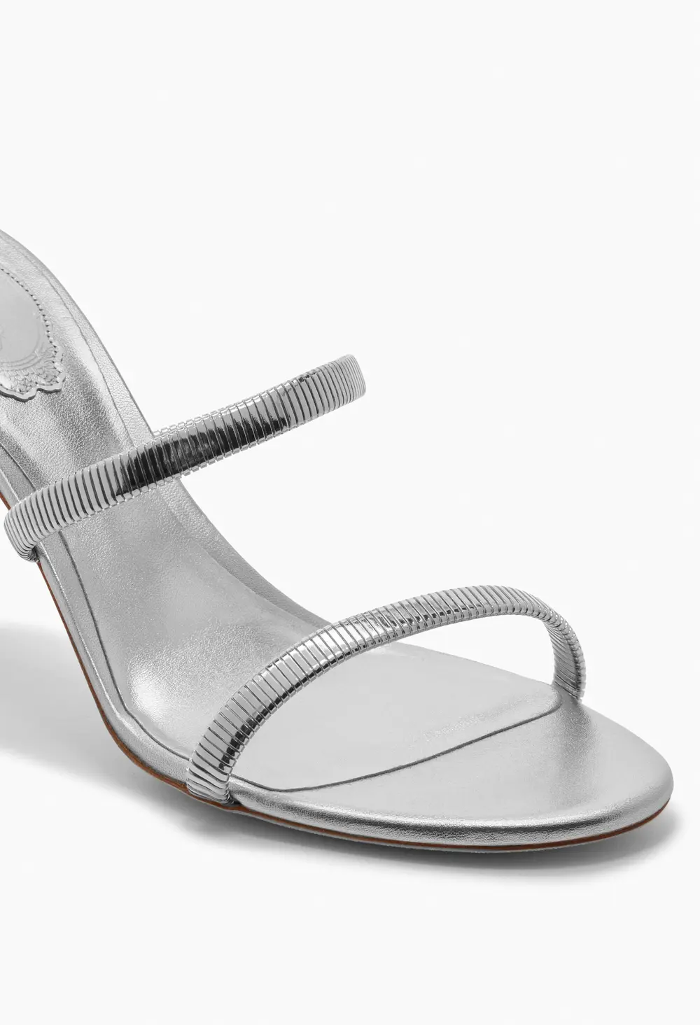 Rene Caovilla JUNIPER METALLIC SILVER SANDAL 80