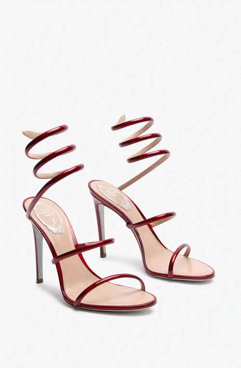 Rene Caovilla Cleo Metallic Red Sandal 105