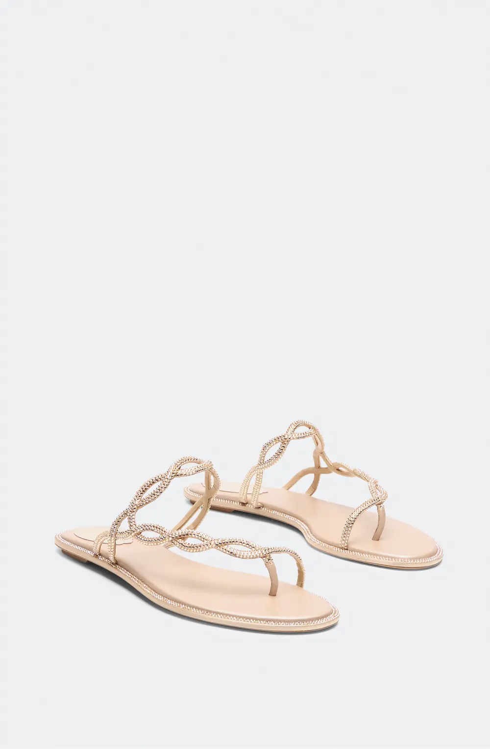 Rene Caovilla BRAID NUDE FLAT SANDAL 10