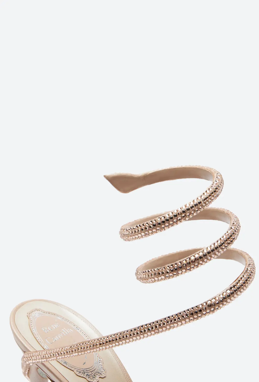Rene Caovilla MARGOT CRYSTAL BEIGE PLATFORM SANDAL 130