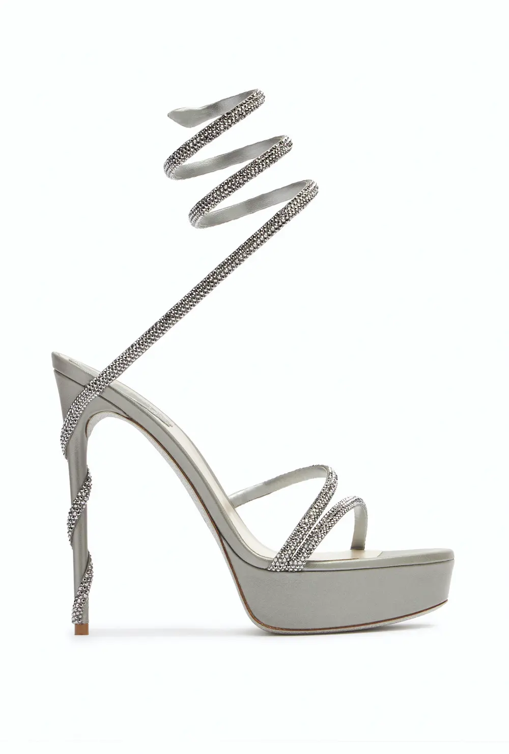 Rene Caovilla MARGOT CRYSTALS GRAY PLATFORM SANDAL 130