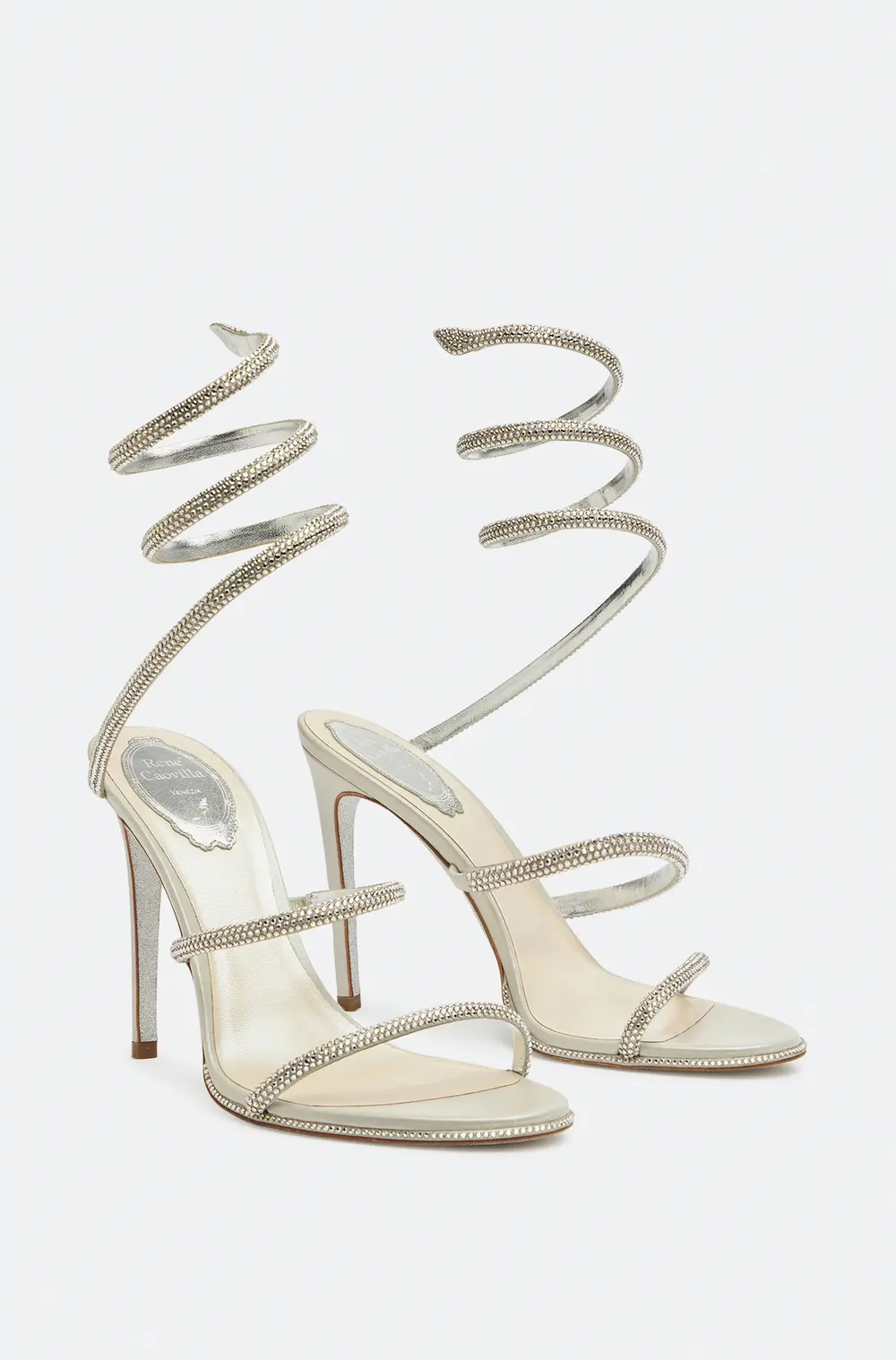 Rene Caovilla Evening Satin Sandals Cleo