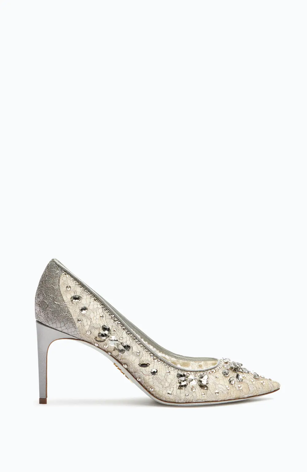 Rene Caovilla Cinderella Silver Pump 80