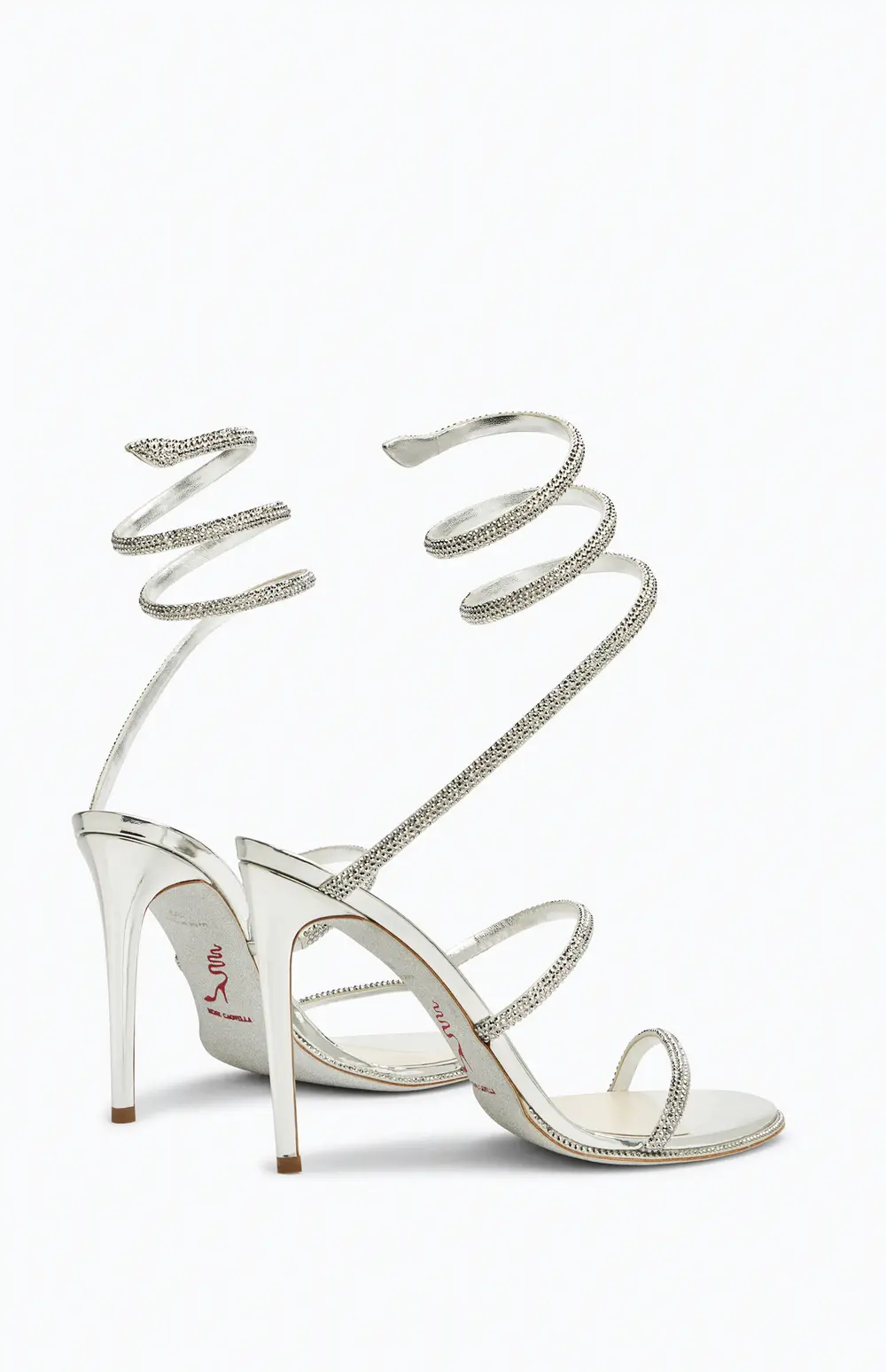 Rene Caovilla Cleo Crystal Silver Sandal 105