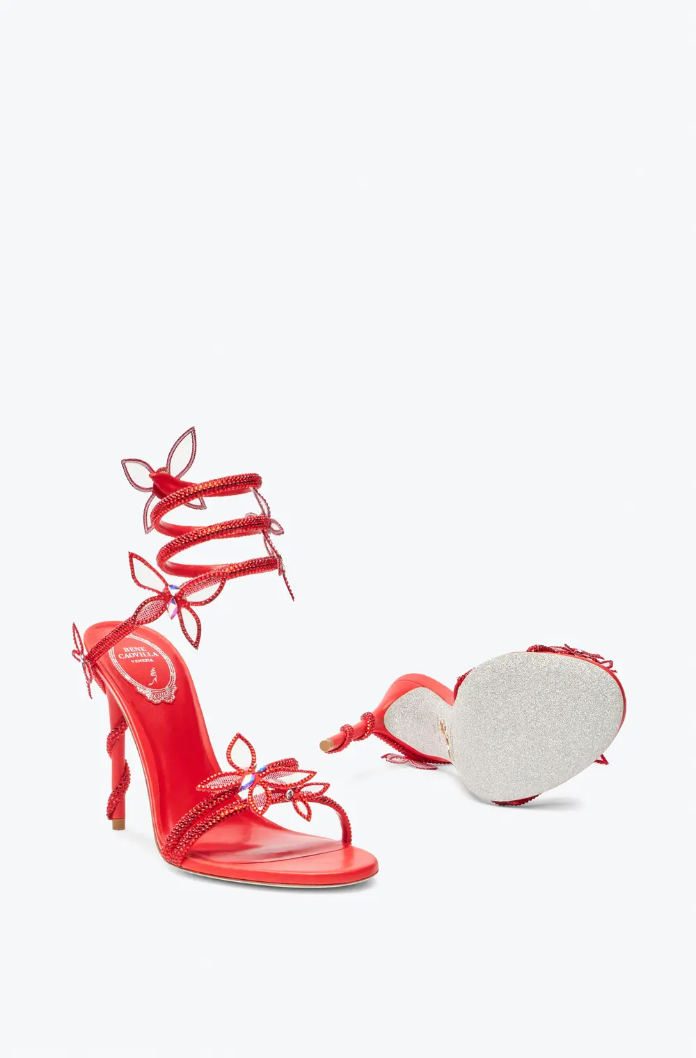 Rene Caovilla Margot Red Butterfly Sandal 105