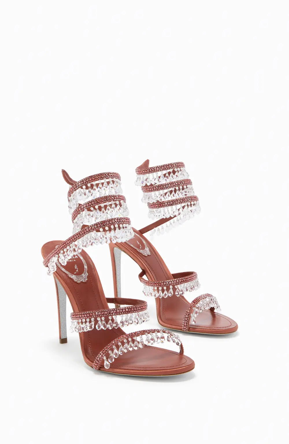 Rene Caovilla CHANDELIER MOCHA MOUSSE SANDAL 105
