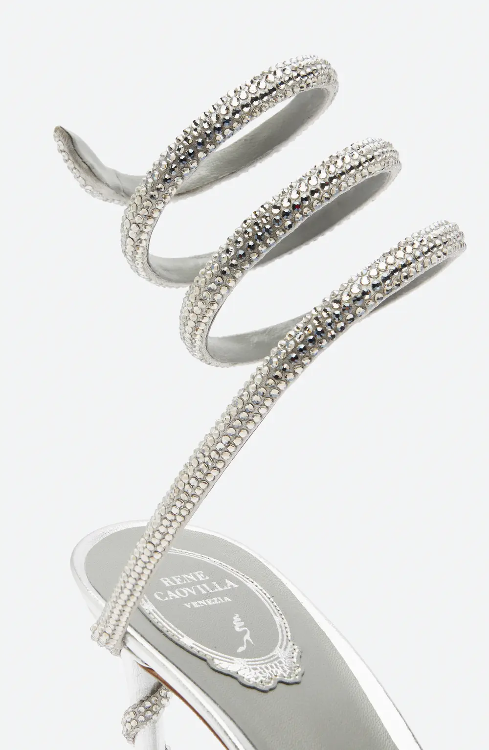 Rene Caovilla Margot Silver Pump 80