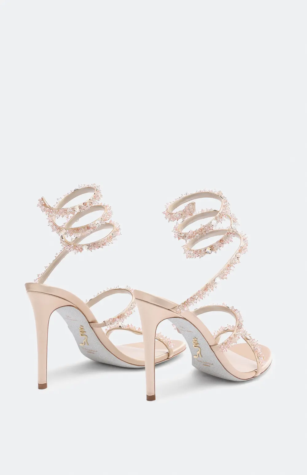 Rene Caovilla Cinderella Nude Sandal With Serpent 105