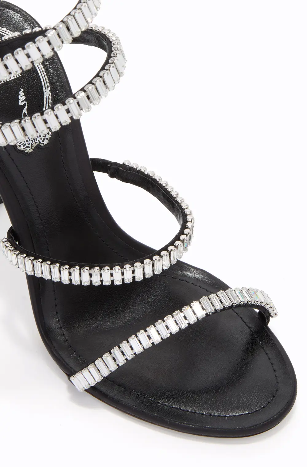 Rene Caovilla CLEO SPARK BLACK AND SILVER SANDAL 105
