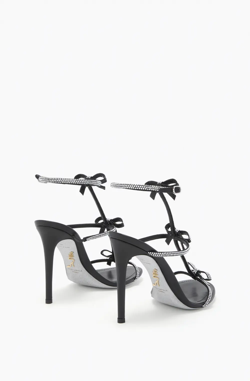 Rene Caovilla CATERINA BLACK AND SILVER SANDAL 105