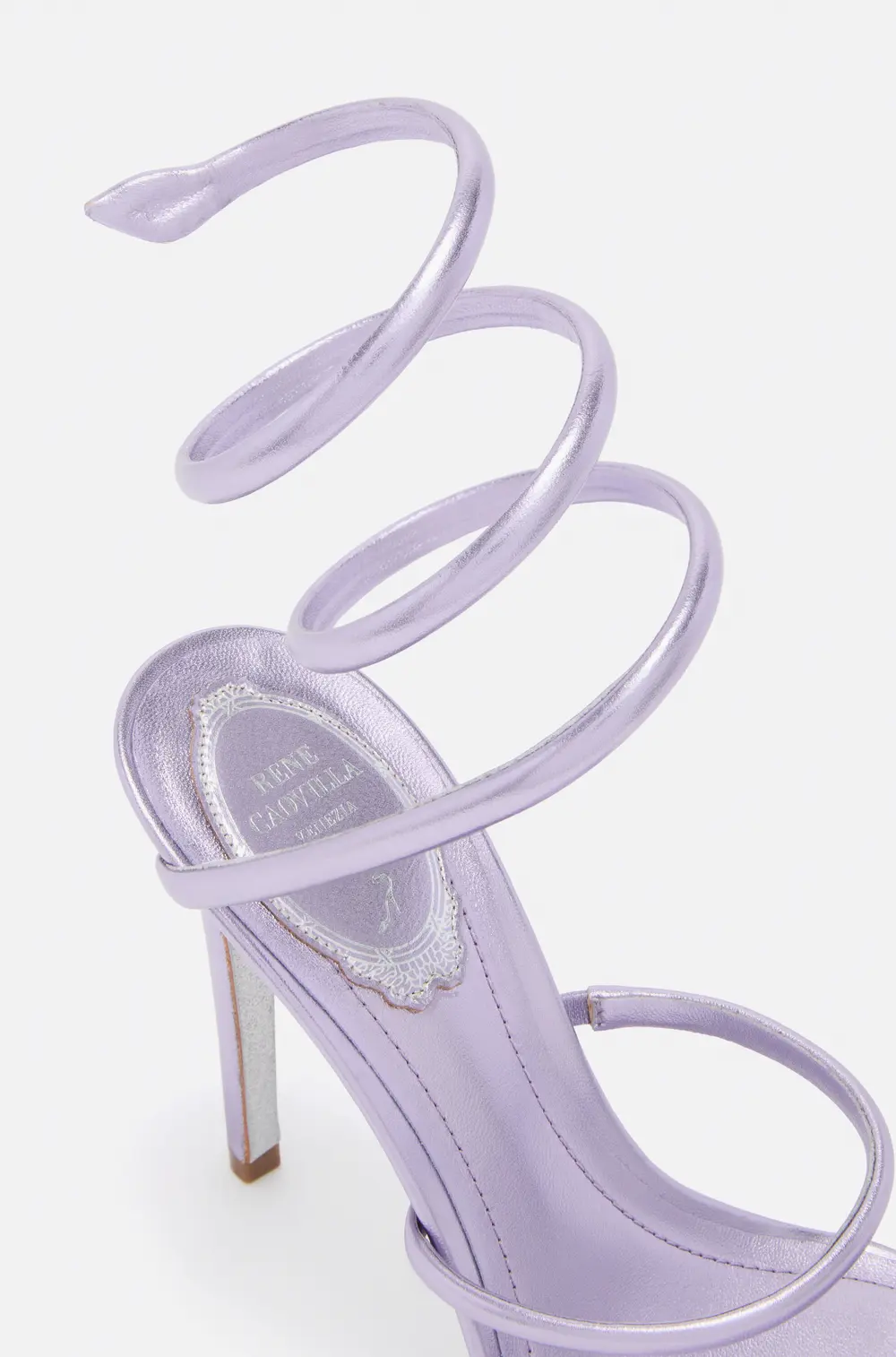 Rene Caovilla CLEO METALLIC LILAC SANDAL 105