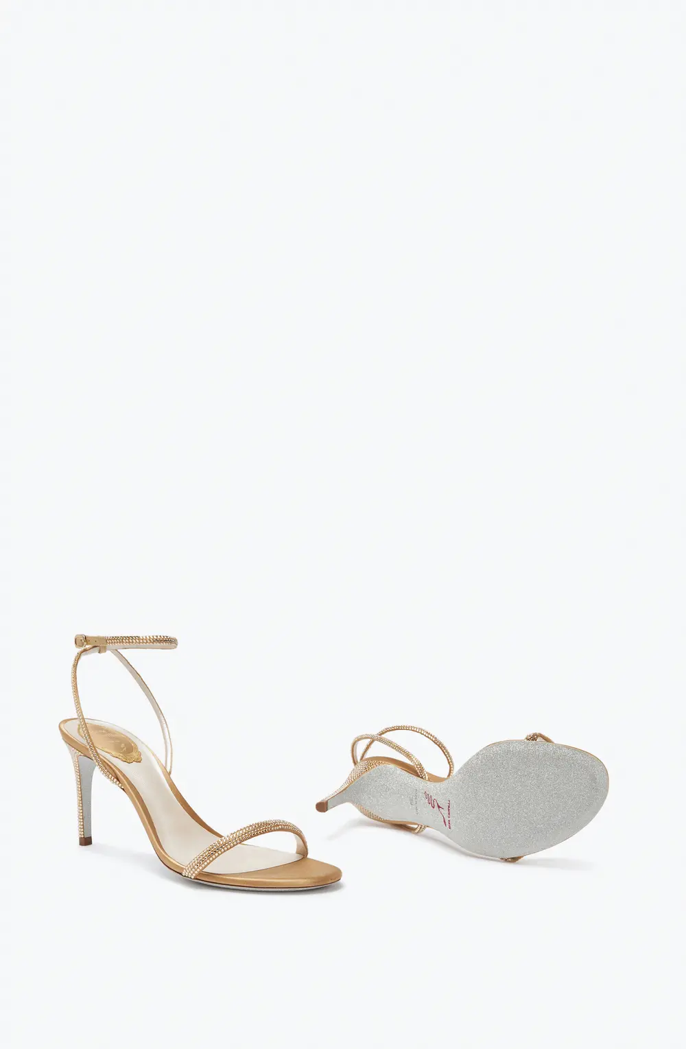 Rene Caovilla Ellabrita Crystal Beige Sandal 80