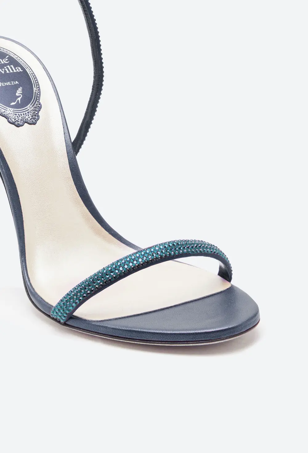 Rene Caovilla Ellabrita Crystal Blue Sandal 105