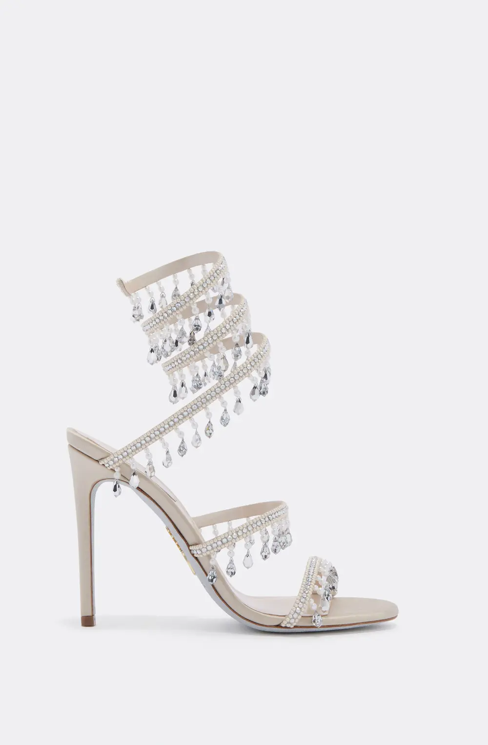 Rene Caovilla CHANDELIER BEIGE SANDAL WITH PEARLS 105