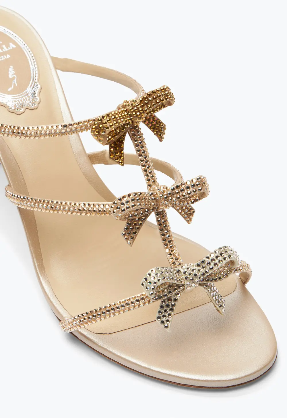 Rene Caovilla Caterina Champagne Mule 80